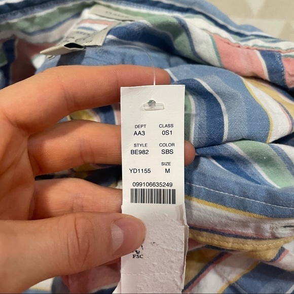 J crew yarn dyed seersucker shirt summer beach stripe - Picture 3 of 5